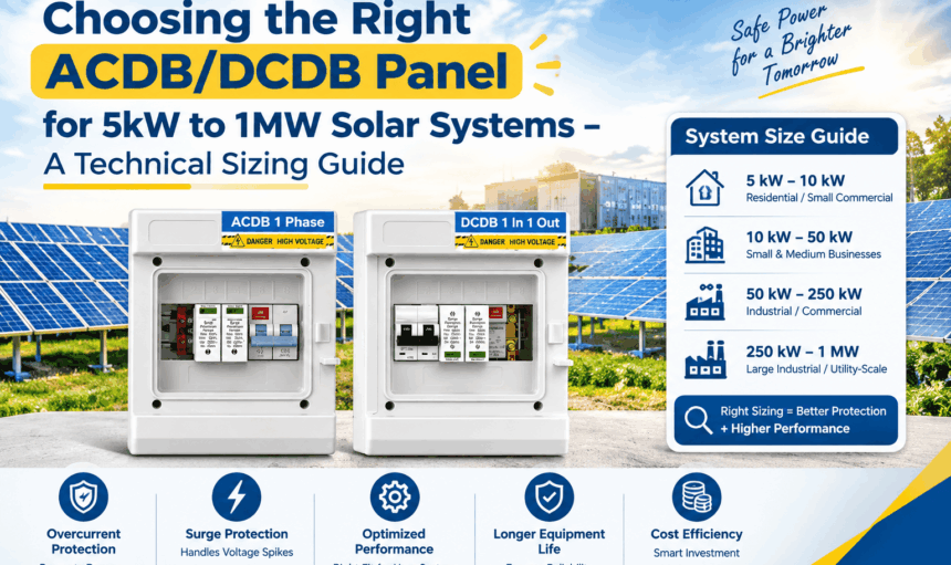 Choosing the Right ACDB/DCDB Panel for 5kW to 1MW Solar Systems – A Technical Sizing Guide