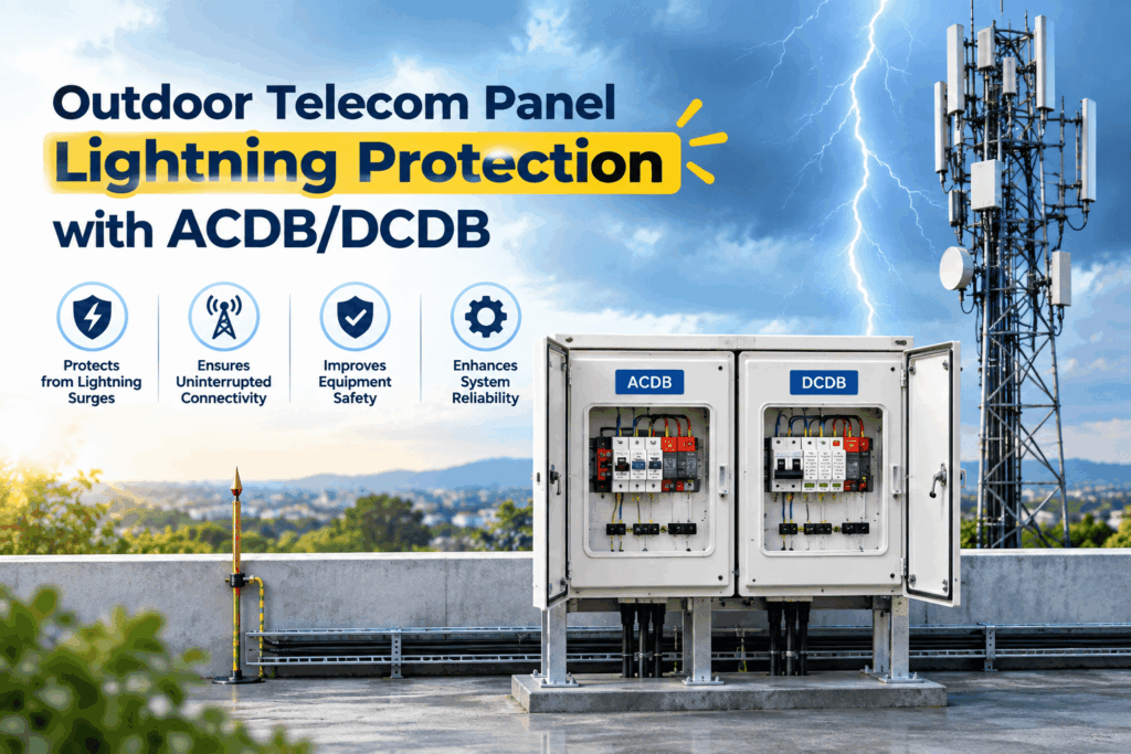Outdoor Telecom Panel Lightning Protection with ACDB/DCDB
