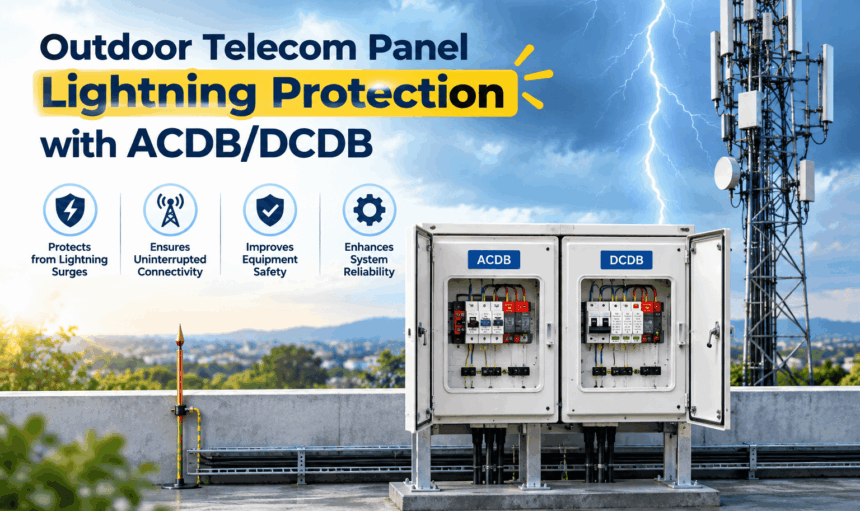 Outdoor Telecom Panel Lightning Protection with ACDB/DCDB