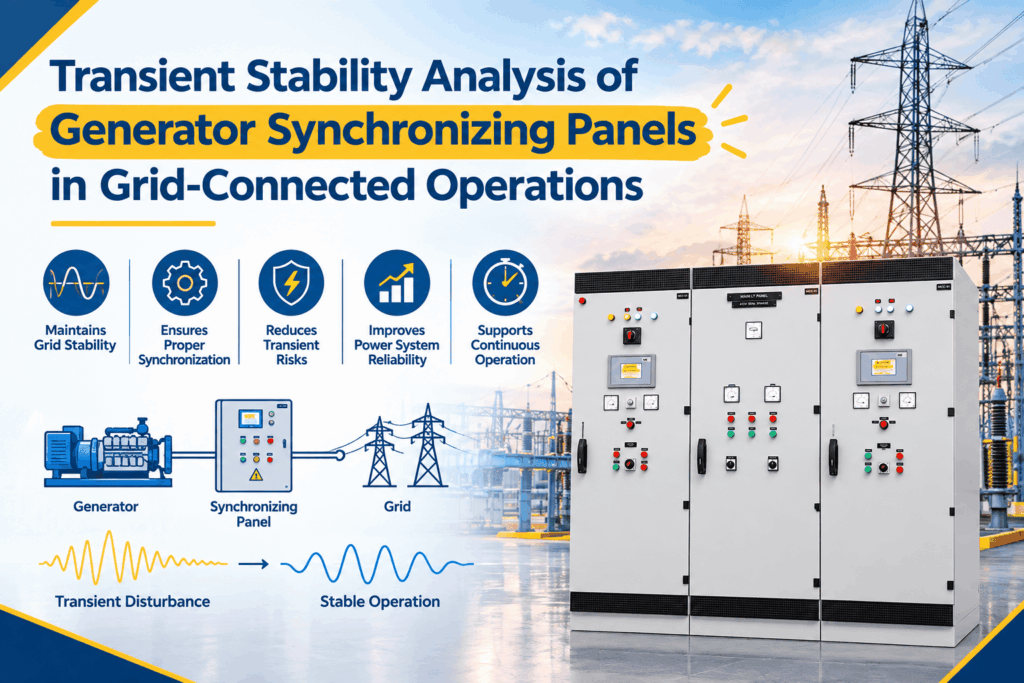 Transient Stability Analysis of Generator Synchronizing Panels in Grid-Connected Operations