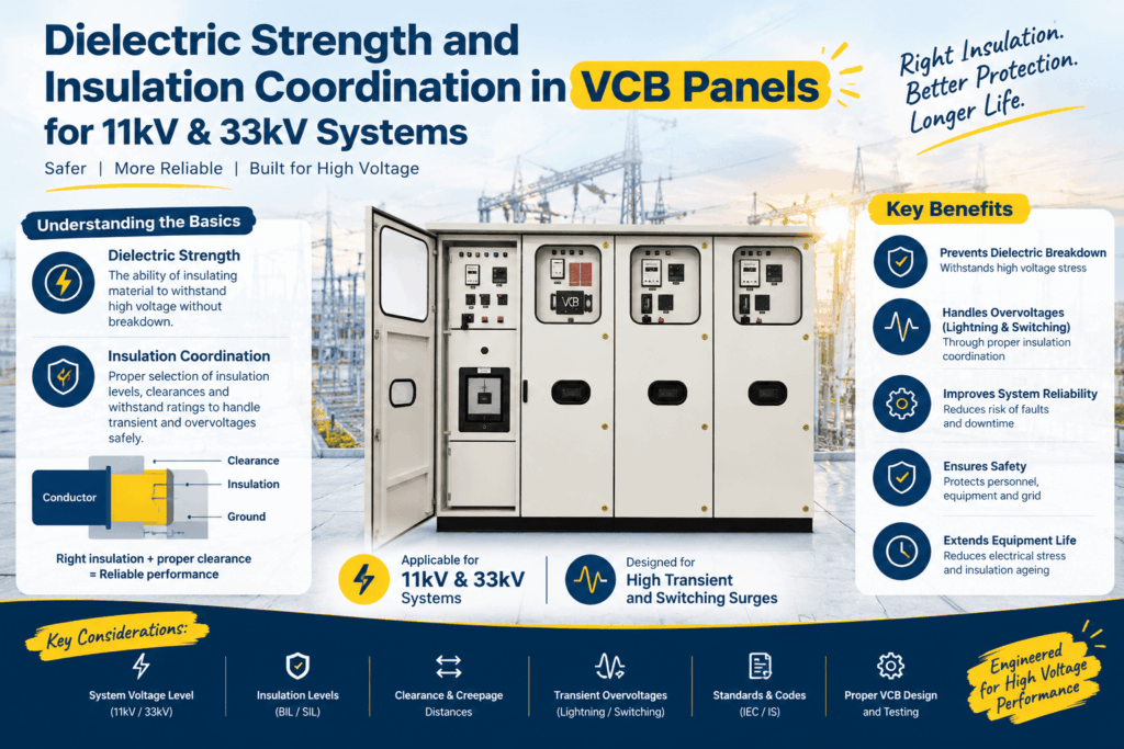 Dielectric Strength and Insulation Coordination in VCB Panels for 11kV & 33kV Systems