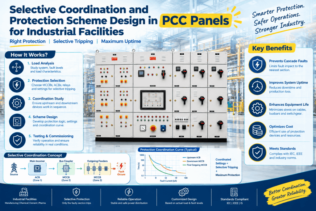 Selective Coordination and Protection Scheme Design in PCC Panels for Industrial Facilities