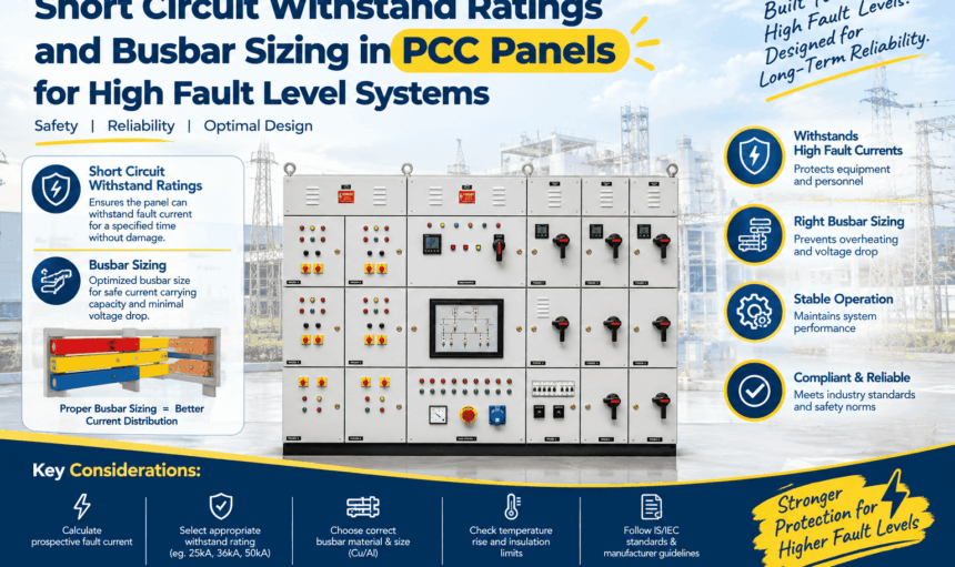 Short Circuit Withstand Ratings and Busbar Sizing in PCC Panels for High Fault Level Systems