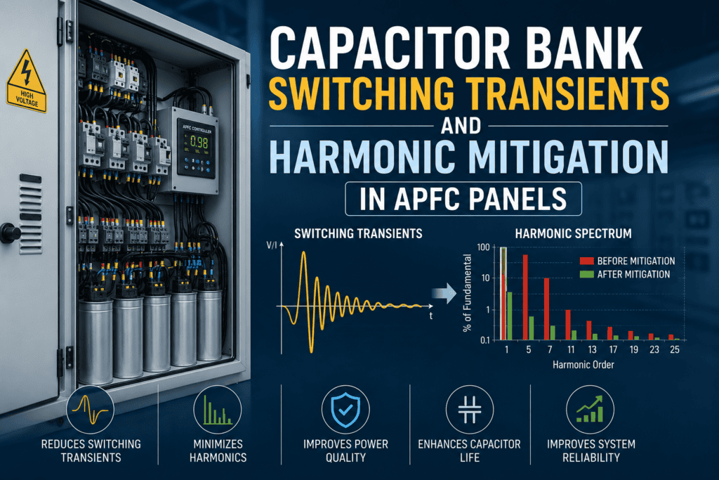 Capacitor Bank Switching Transients and Harmonic Mitigation in APFC Panels