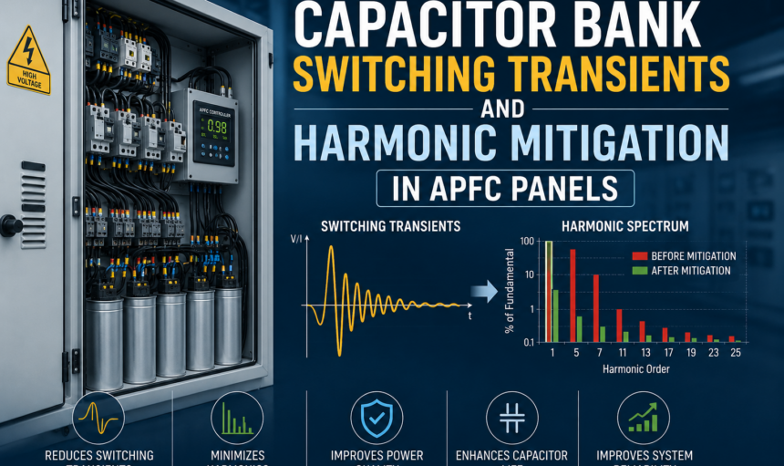 Capacitor Bank Switching Transients and Harmonic Mitigation in APFC Panels