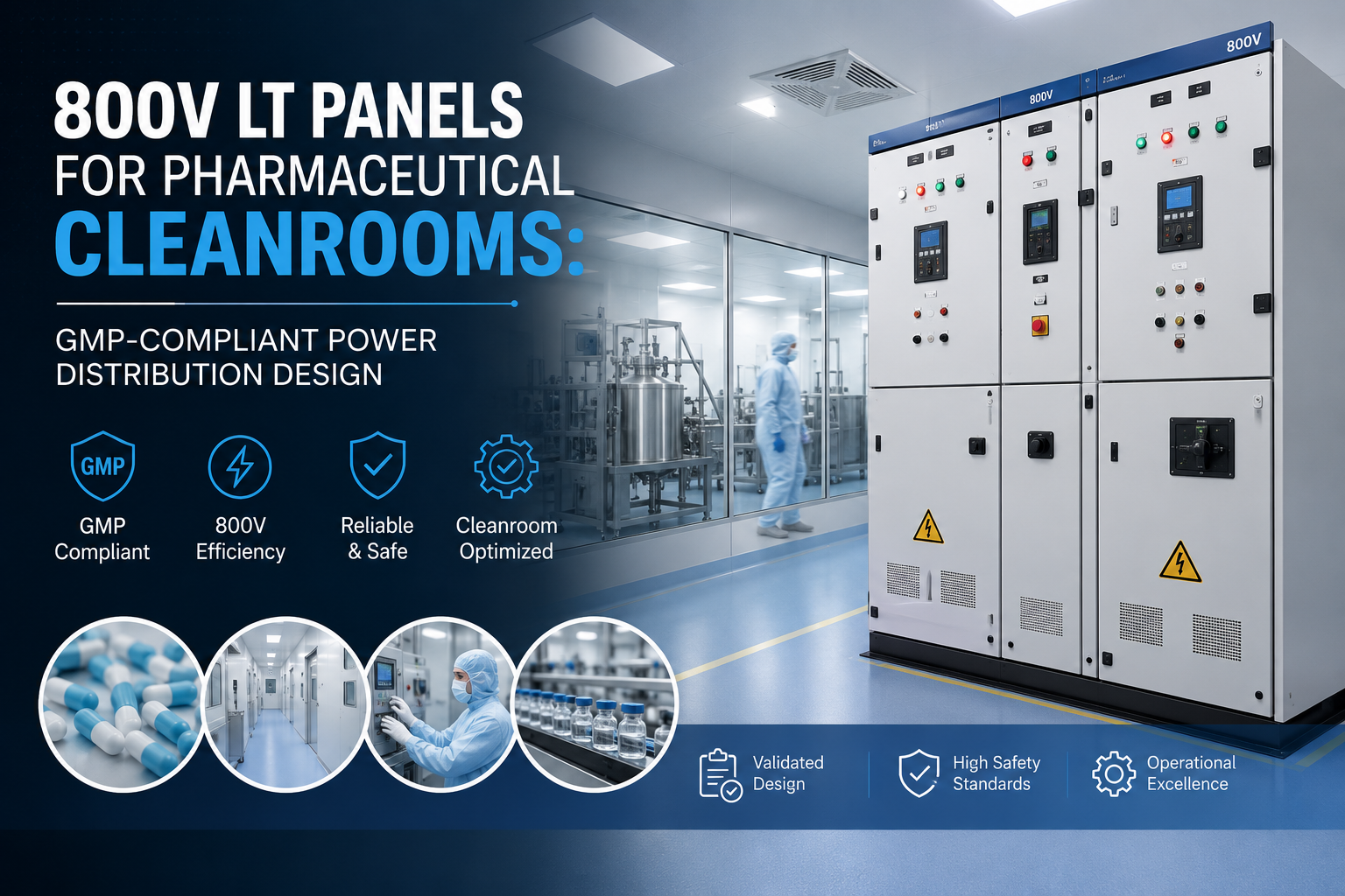 800V LT Panels for Pharmaceutical Cleanrooms: GMP-Compliant Power Distribution Design