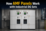 AMF panel working with industrial DG set for automatic backup power