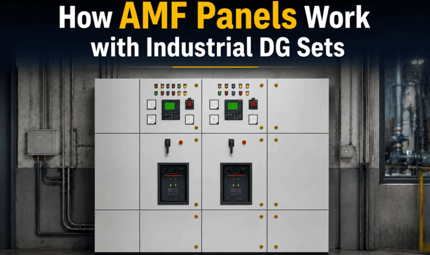 AMF panel working with industrial DG set for automatic backup power
