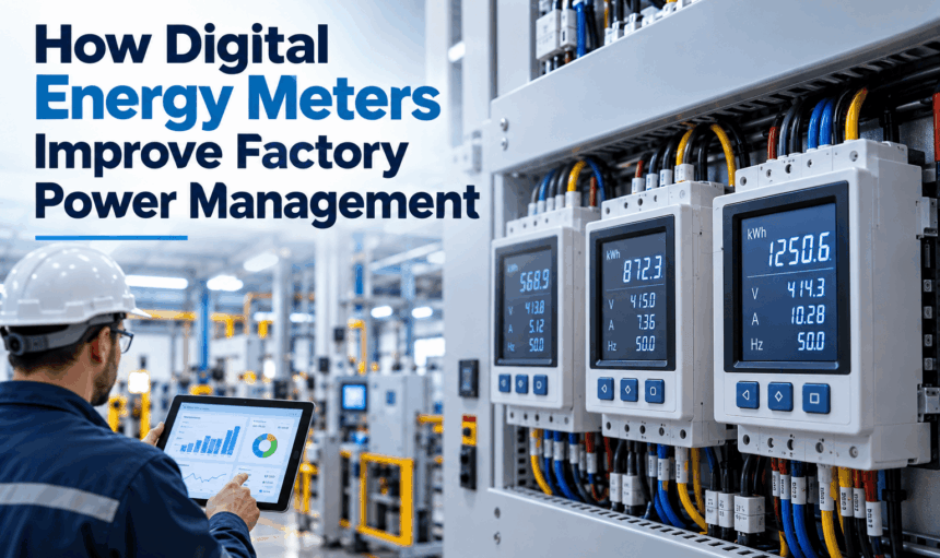 Digital multifunction energy meter installed on an industrial LT panel door (1)