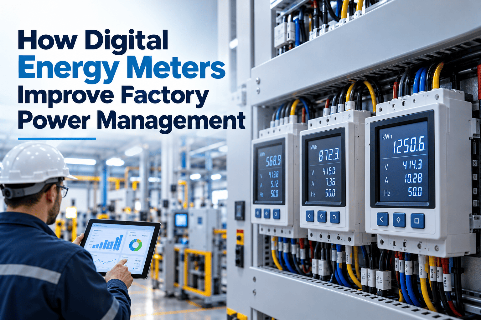Digital multifunction energy meter installed on an industrial LT panel door (1)